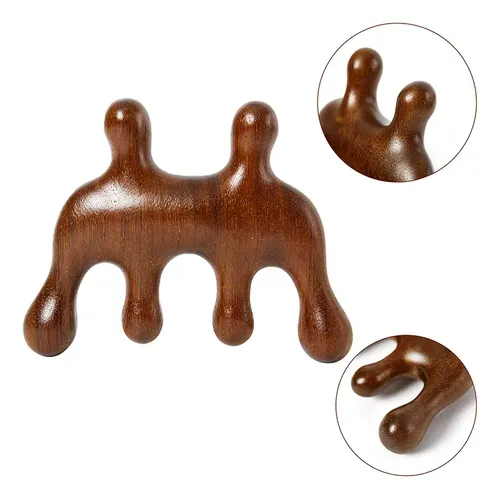 Peine De Masaje De Madera Para Cabeza, Rostro Y Cuero Cabell