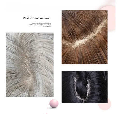 Peluca Larga Y Rizada Con Flequillo Y Aspecto Natural