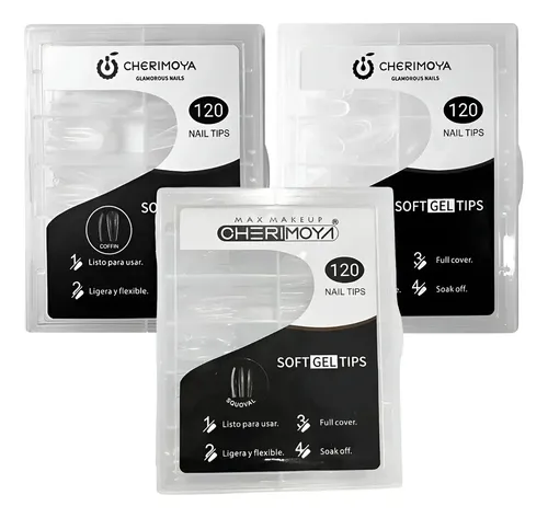 120 Tips Cherimoya Soft Gel Tips Para Manicuria Profesional
