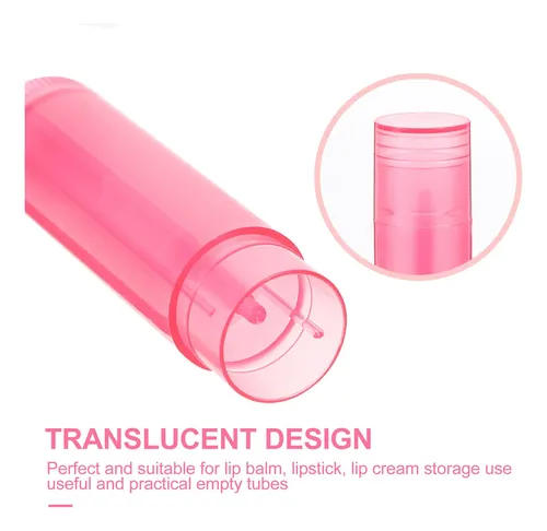 50 Tubos Vacíos Redondos Reutilizables Para Bálsamo Labial