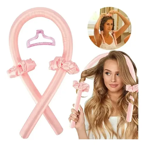 Set Rizador Buclera Ondas Perfectas Nuevo Rosa