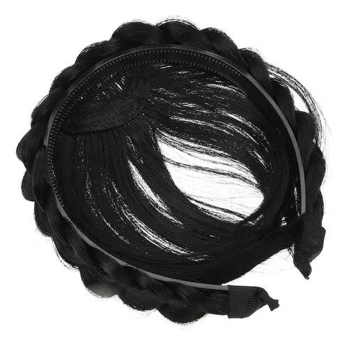 Diadema De Cabello Con Flequillo Y Trenza Para Peinado
