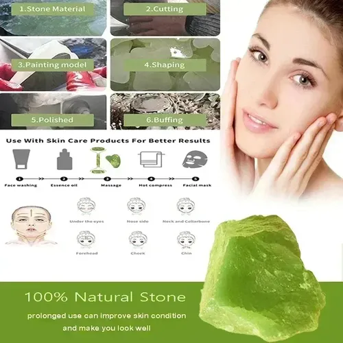 Set Roller Sha Natural Stone Facial & Jade Con Piedras Natur White Set