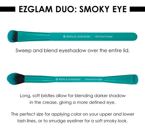 Set De Brochas De Maquillaje Moda Ezglam Duo Smoky Eyes, Tam