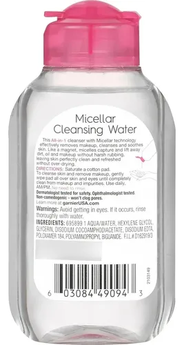 Agua Micelar Garnier 100 Ml Limpiador Facial Todo En 1