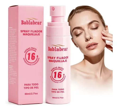 Bablabear Spray Fijador Maquillaje Mate 80 Ml Dura 16 Horas