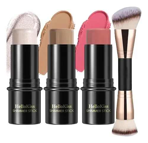 Hilareco Kit Contorno Crema 3 Tonos Con Brocha Highlighter A-neutral(#01+#09+#12)