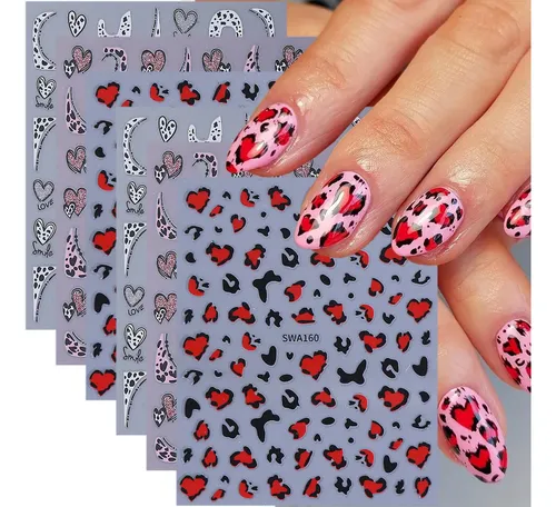 Adhesivos Para Uñas Zaskhld Con Estampado De Leopardo De San