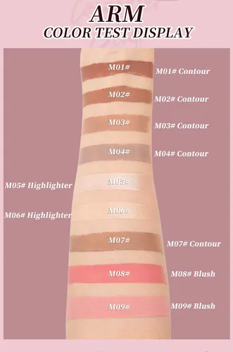 Hellokiss Barra Doble Contorno Iluminador Rubor Facial Larga