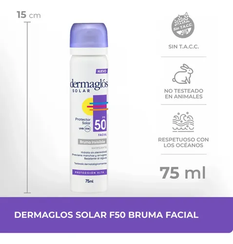 Protector Solar Facial Dermaglos Fps50 Bruma X 75 Ml