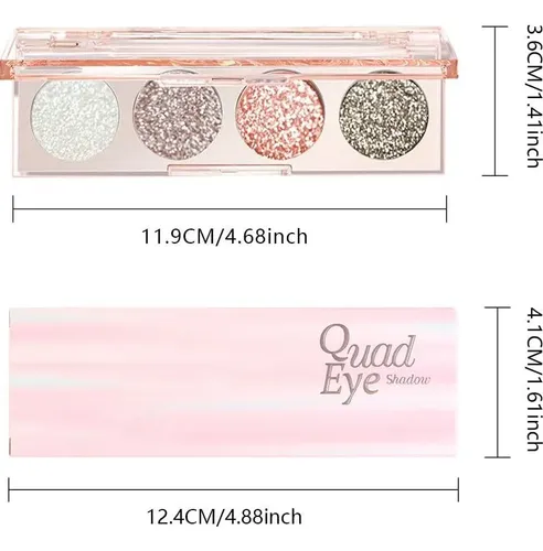 Paleta De Sombras Feicuiyun 4 Colores Pearl White A Bronze