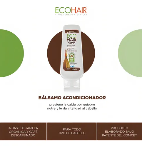 Acondicionador Ecohair Bálsamo Reparador en botella de 200mL por 1 unidad