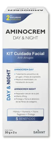 Kit Anti Edad Aminocrem con Crema Facial de Día y de Noche