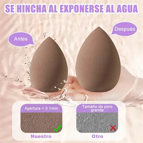 Kit 14pz Esponja Maquillaje En Polvo Beauty Blender Marrón Multi-colored