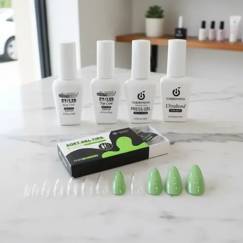 Kit Soft Gel Cherimoya Base Top Ultrabond Press Tips Lefemme