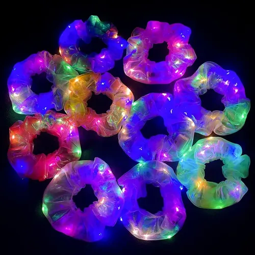 ..20 Diademas De Cabello Luminosas Led, 10 Colores Para Fies Coral Claro