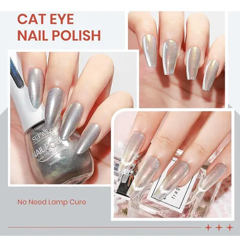 Esmalte Cat Eye Magnético Aurora Silver 16 Ml, Rápido