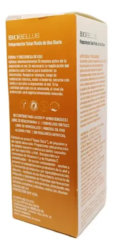 Biobellus Fotoprotector Solar Facial Diario Blanco Fps 60+