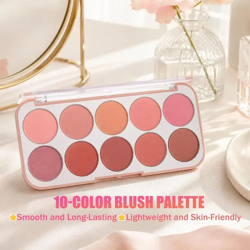 Paleta Rubor Mate 10 Colores Dwdiwen