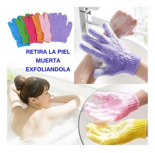 Set X 6 Guante Exfoliante Piel Suave Corporal Baño Ducha Spa