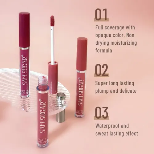 Kit De 12 Brillos Labiales Mate De Larga Duración Make