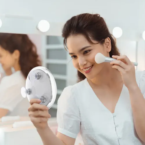 Espejo De Maquillaje Sin Uñas Con Marco De Plástico