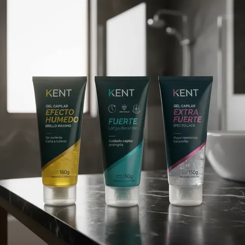 Combo Gel Capilar Kent X3 Efecto Húmedo Extra Fuerte 150g
