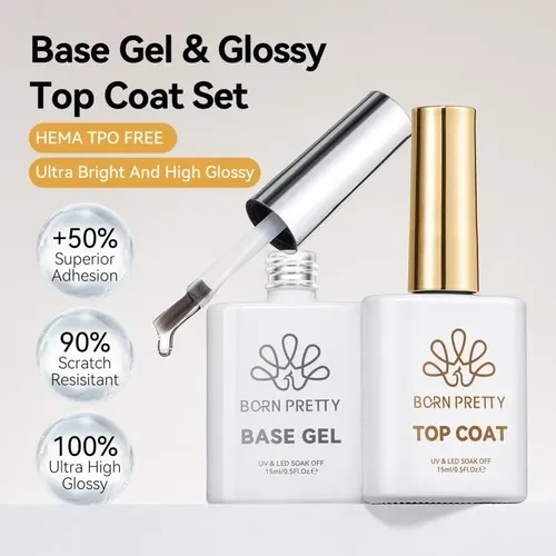 Born Pretty Set De Base Y Top Coat 15ml (dos Piezas)