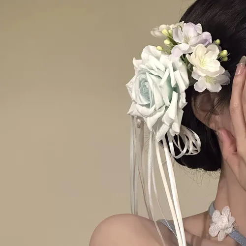 Pinza Para El Pelo Con Cinta Floral Estilo Centro Turístico
