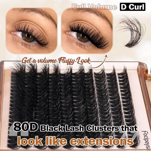 Kit De Extensión De Pestañas Focipeysa 200 Pestañas Postizas