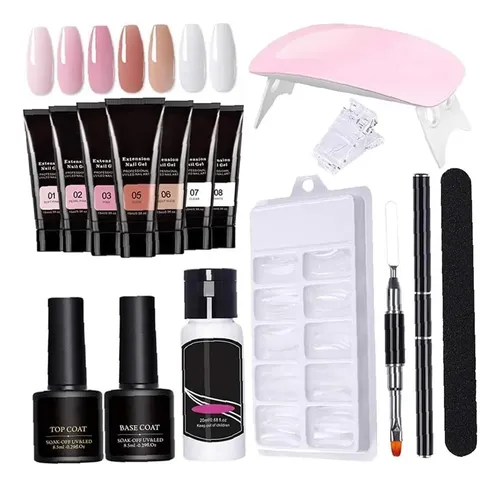 Juego De Gel De Extensión De Uñas Con Lámpara Uv