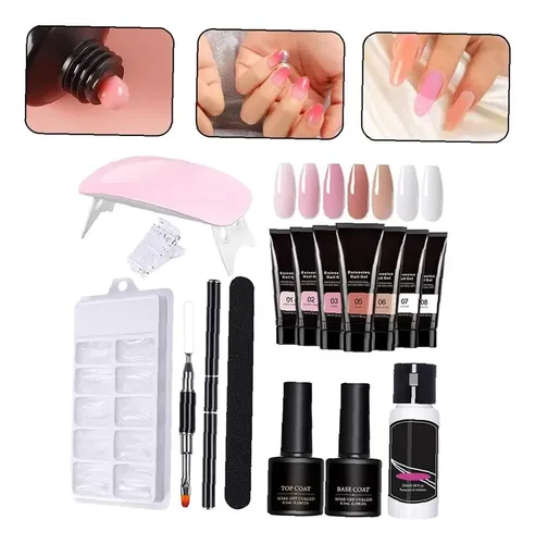 Juego De Gel De Extensión De Uñas Con Lámpara Uv
