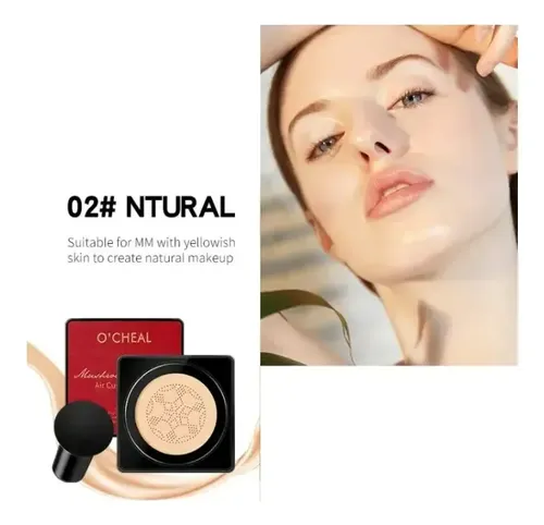 Cushion Base De Maquillaje+ Cojín Esponja Hongo Ocheal [02-natural