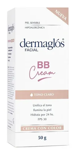 Crema Color Facial Dermaglos Bb Cream Tono Claro X50gr