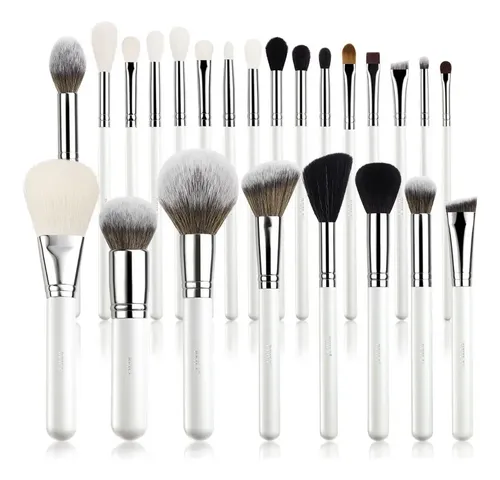 Juego Brochas Maquillaje Beili 24pz Bco Plata