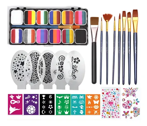 . Kit De Pintura Facial, 12 Colores, Maquillaje.