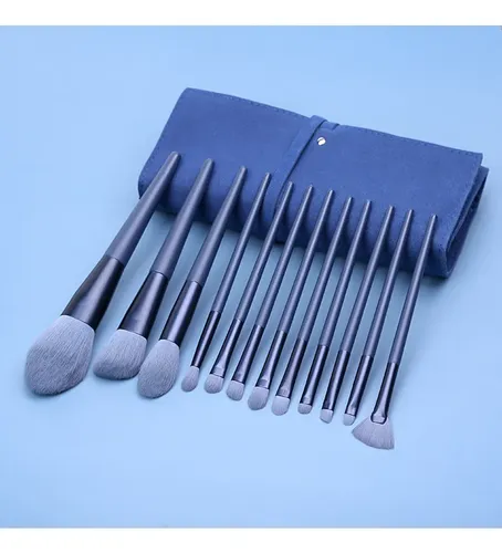 Set 12 Brochas Maquillaje Profesional Fibra Sintetica Con Es