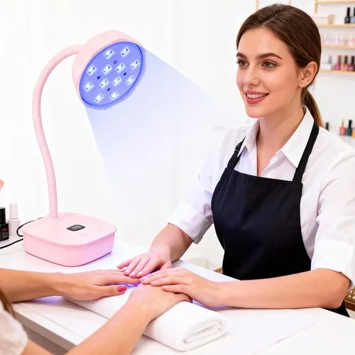 Lámpara Uv Led Para Uñas Rosa Con Sensor Y Temporizador