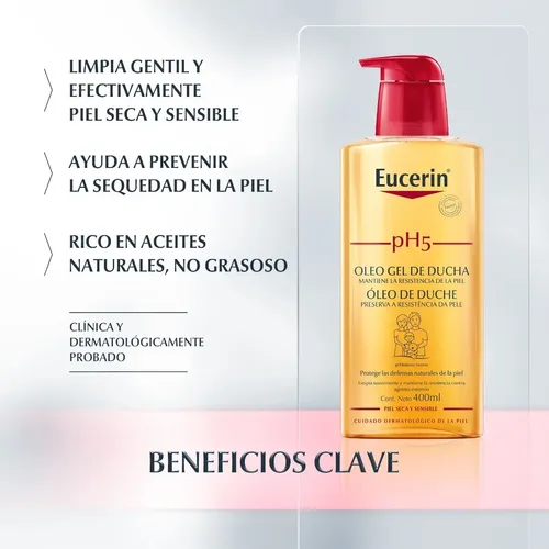 Eucerin Oleogel De Ducha Ph5 Piel Seca Sensible 400ml Aceite