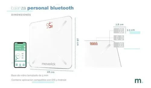 Balanza Personal Digital Con Bluetooth Smart Capacidad 180ki