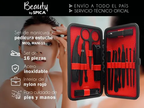 Set Manicura Pedicura Estuche 16 Piezas Corta Uñas Tijera