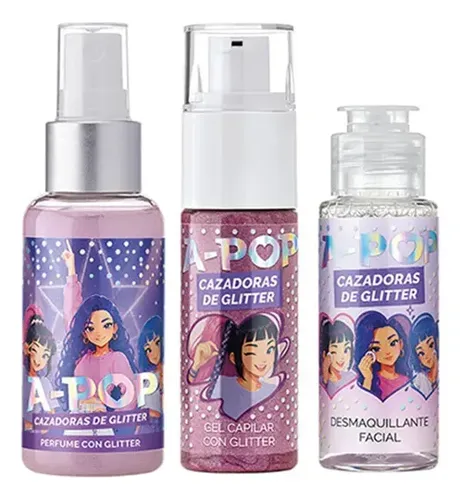 Set A Pop Cazadoras De Glitter Perfume, Gel Y Desmaquillante