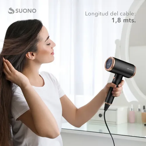 Secador De Pelo Suono Pro Glow Up Con Función Frío Color Negro