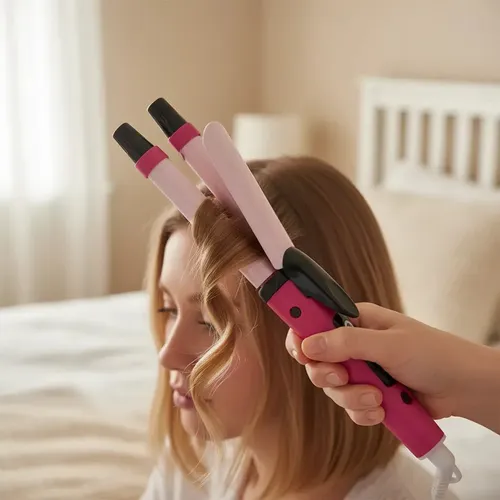 Rizador De Pelo 2 En 1 Dinax Style 30w Color Rosa Chicle