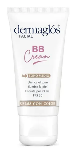 Dermaglos Bb Cream Facial Con Color Tono Medio Fps30 50gr