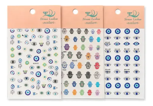Stickers P Uñas Manicuria Decoración Autoadhesivas Pack X3