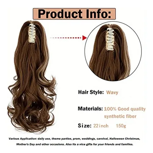Cola De Caballo Postiza Con Clip Garra 56 Cm Sintética