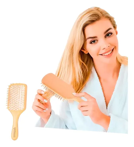 Cepillo De Pelo Madera Natural Para Cabello Anti Frizz