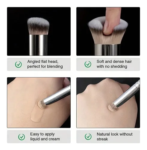 Set De 3 Brochas De Maquillaje Angle Contour Para Base Y Cor