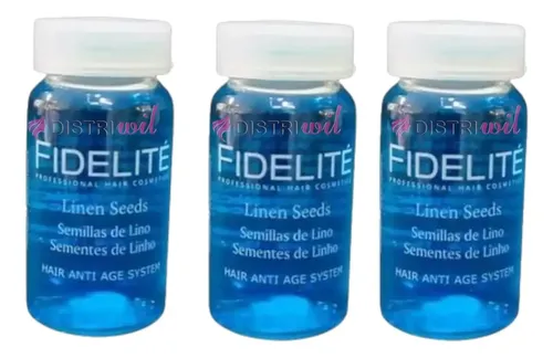 Caja De Ampollas Semillas De Lino Reestructurante Con Nutrientes Esenciales Hidratante Brillo Suavidad Fidelite X12 Unidades Uso Profesional Premium Salon Belleza